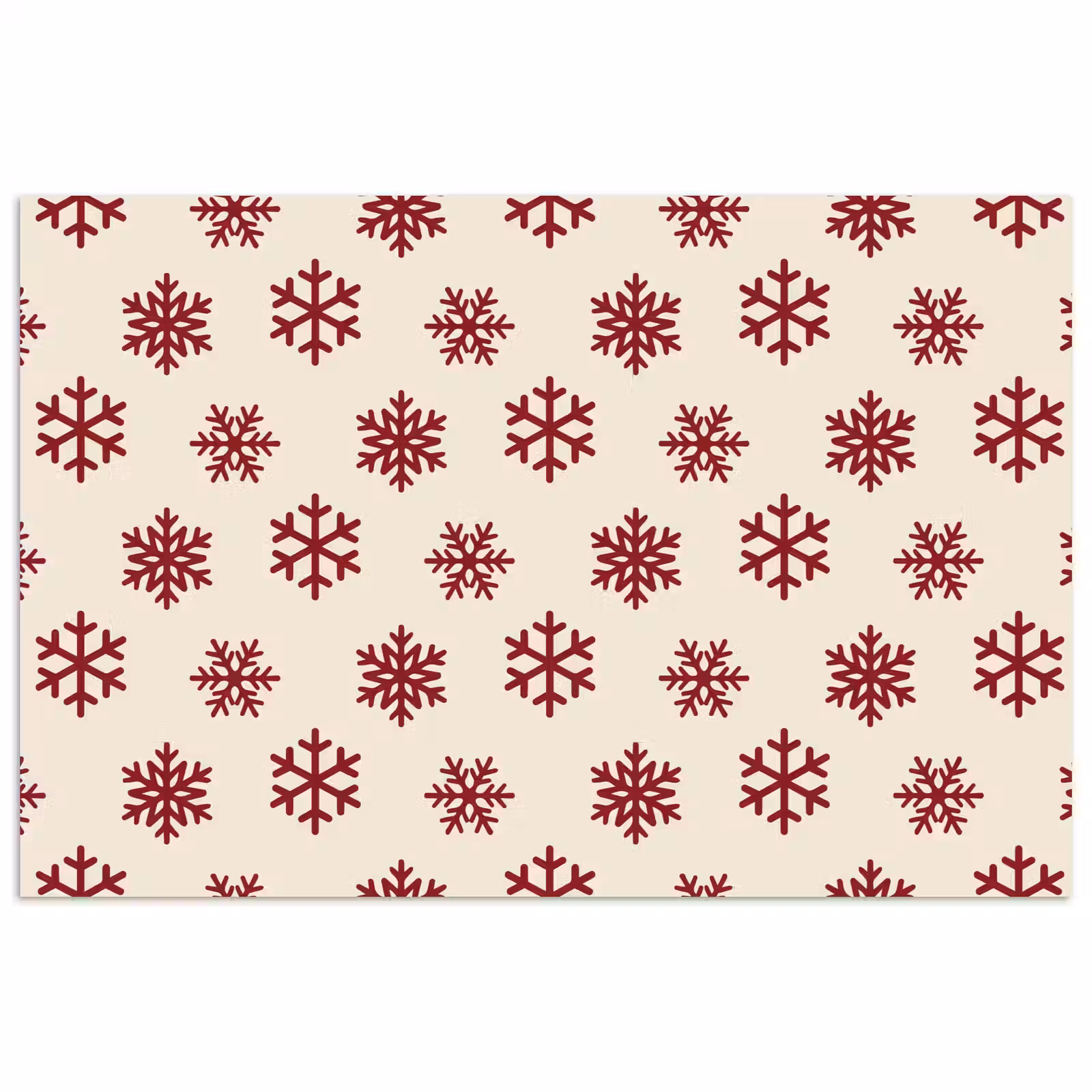 Poster - Schneeflocke – Creme – Rot — 1