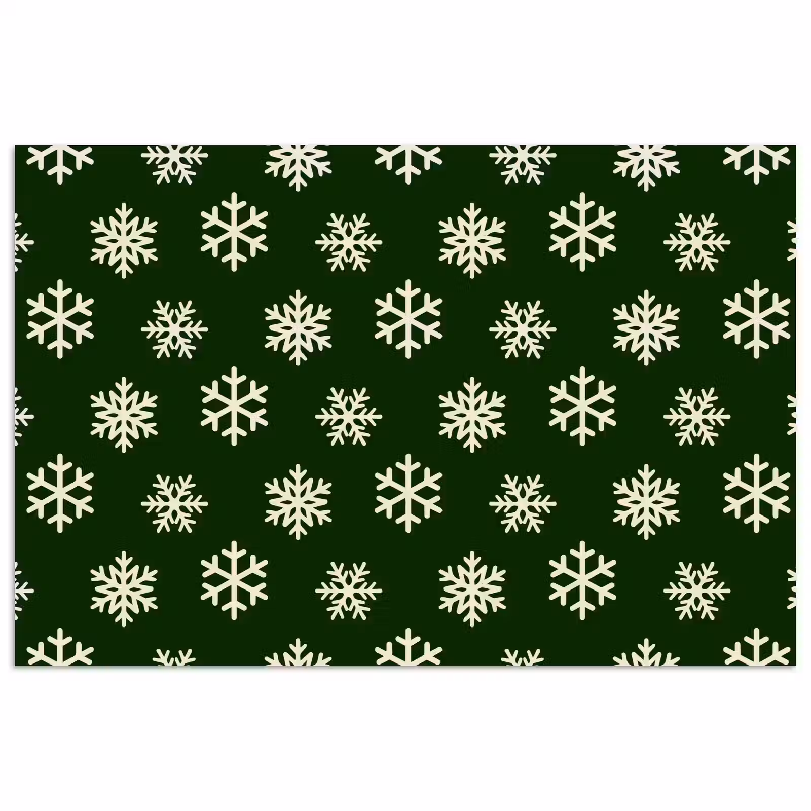 Poster - Schneeflocke – Grün – Weiß – Weihnachten — 1