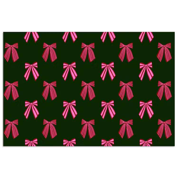 Poster - Schleifen – Weihnachten – Rosa – Grün — 1