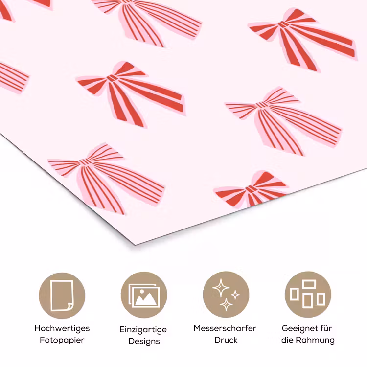 Poster - Schleifen – Weihnachten – Rosa – Rot — 5