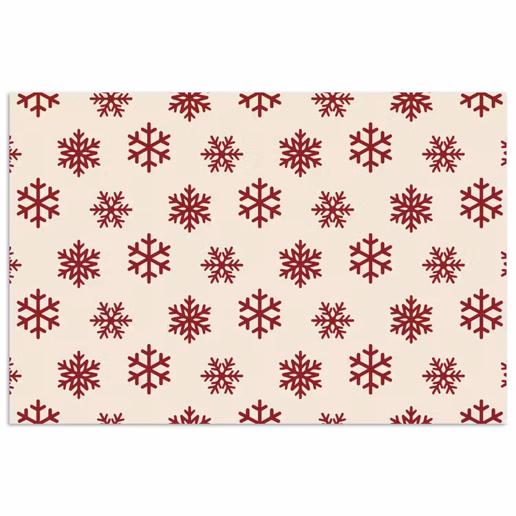 Poster - Schneeflocke – Creme – Rot — 1