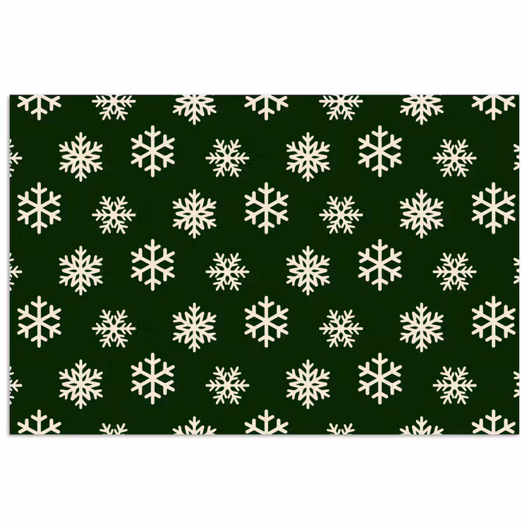 Poster - Schneeflocke – Grün – Weiß – Weihnachten — 1