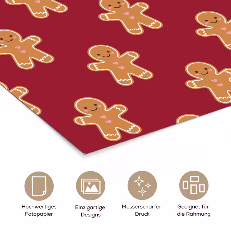 Poster - Lebkuchen – Weihnachten – Rot — 5