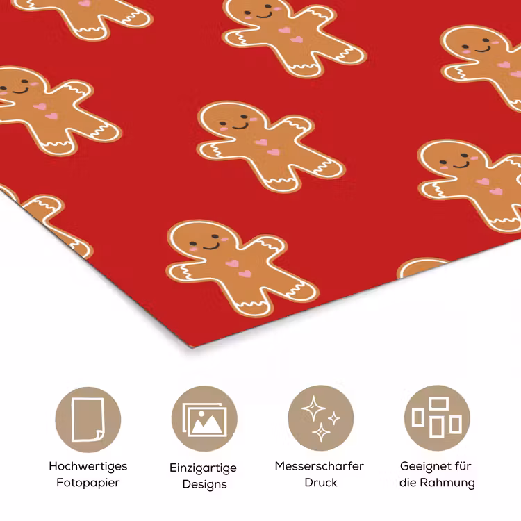 Poster - Lebkuchen – Weihnachten – Rot — 5