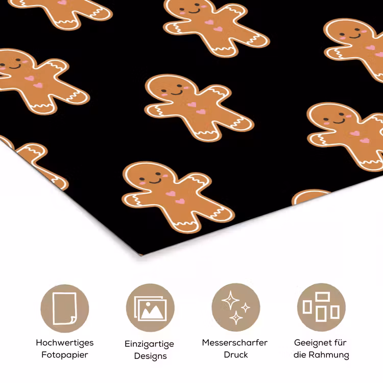 Poster - Lebkuchen – Weihnachten – Schwarz — 5