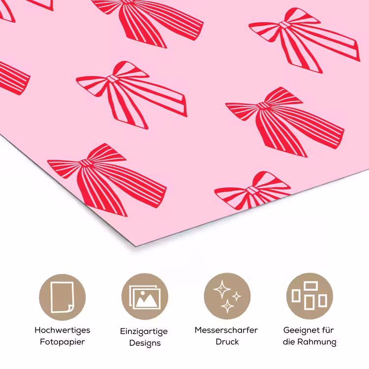 Poster - Schleifen – Weihnachten – Rosa – Rot — 5
