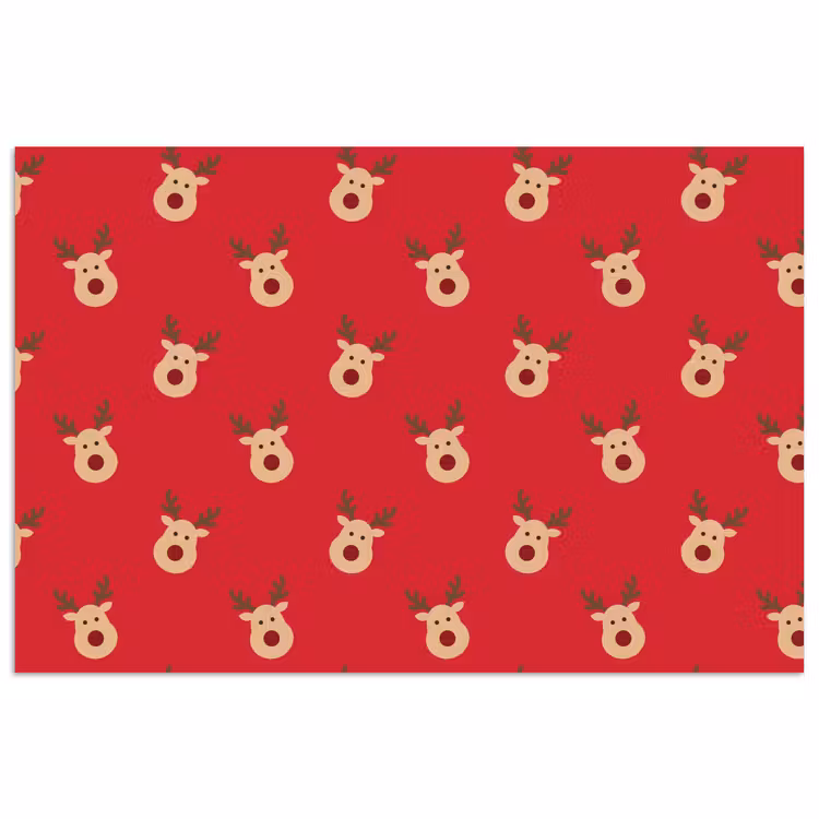 Poster - Rentiere – Weihnachten – Rot — 1