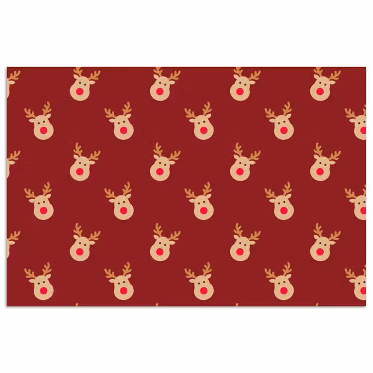 Poster - Rentiere – Weihnachten – Rot – Braun — 1