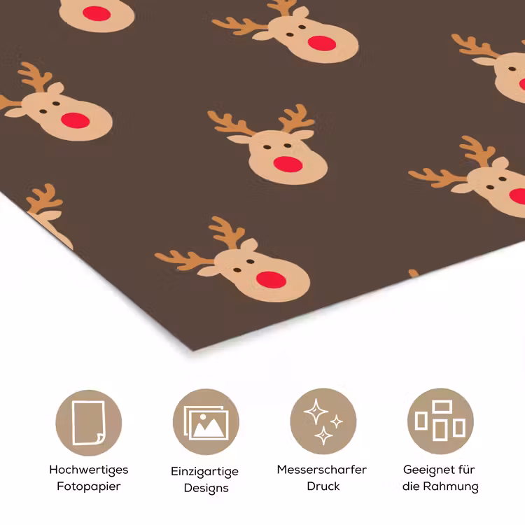 Poster - Weihnachten – Rentiere – Braun — 5
