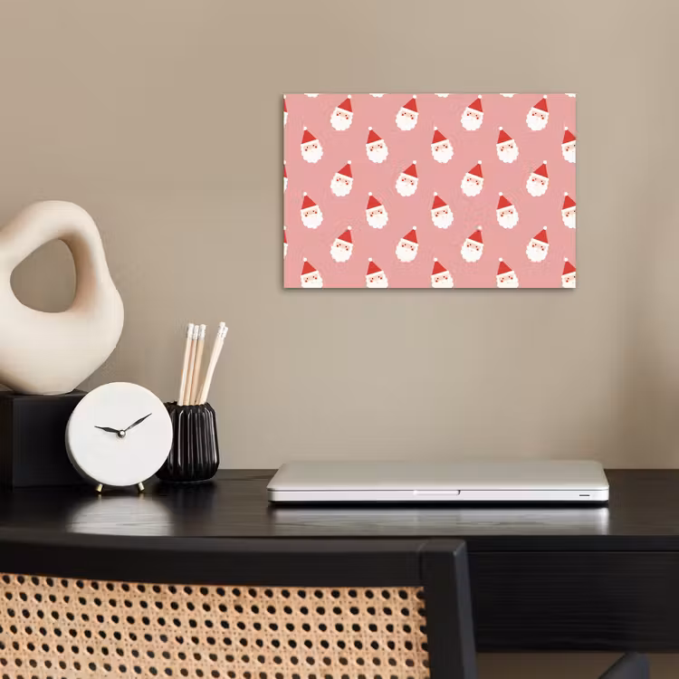 Poster - Weihnachten – Weihnachtsmann – Rosa — 2