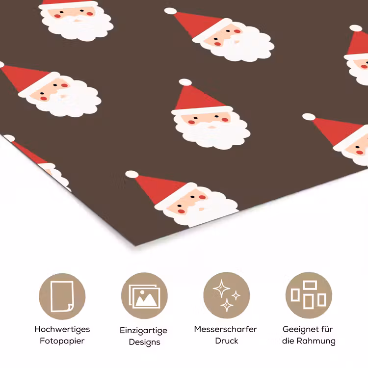 Poster - Weihnachtsmann – Weihnachten – Braun — 5