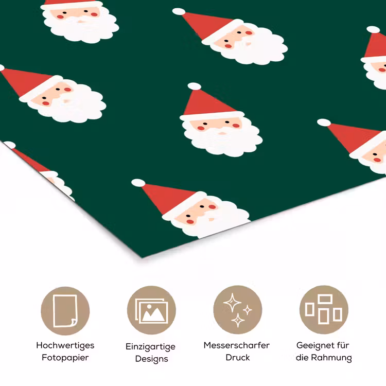 Poster - Weihnachtsmann – Weihnachten – Grün — 5