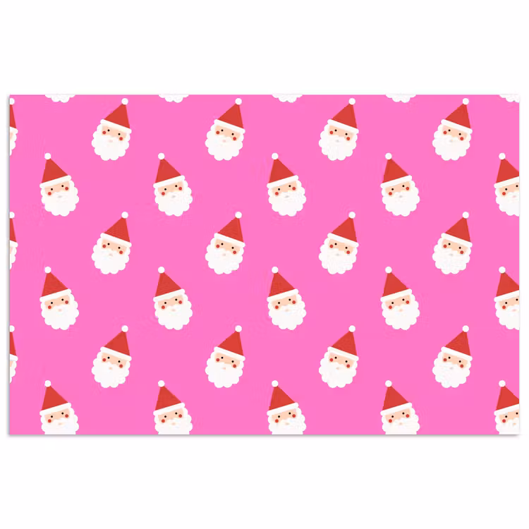 Poster - Weihnachtsmann – Weihnachten – Rosa – Rot — 1