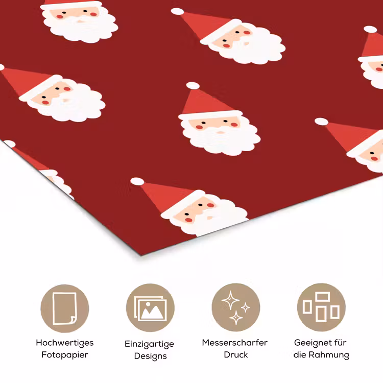 Poster - Weihnachtsmann – Weihnachten – Rot — 5