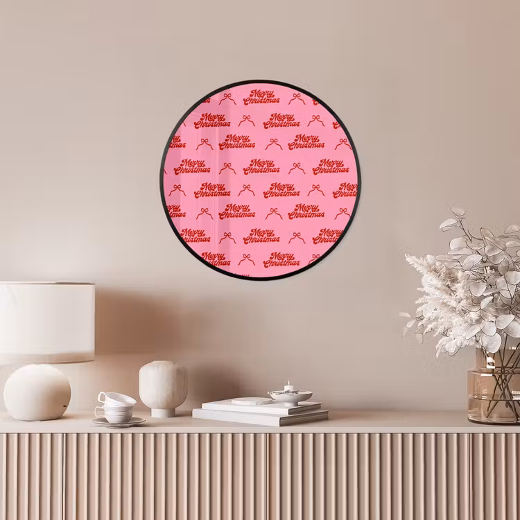 Poster im Rahmen Rund - Text – Schleife – Rot – Rosa — 5