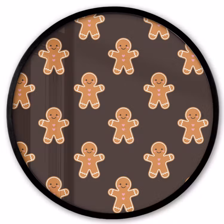 Poster im Rahmen Rund - Lebkuchen – Braun – Weihnachten — 1