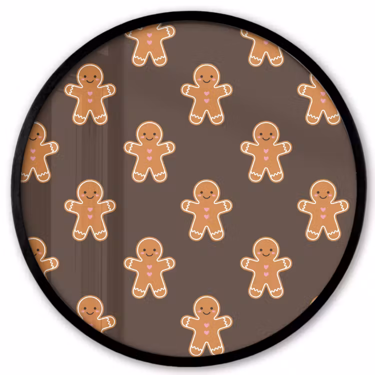 Poster im Rahmen Rund - Lebkuchen – Weihnachten – Braun — 1
