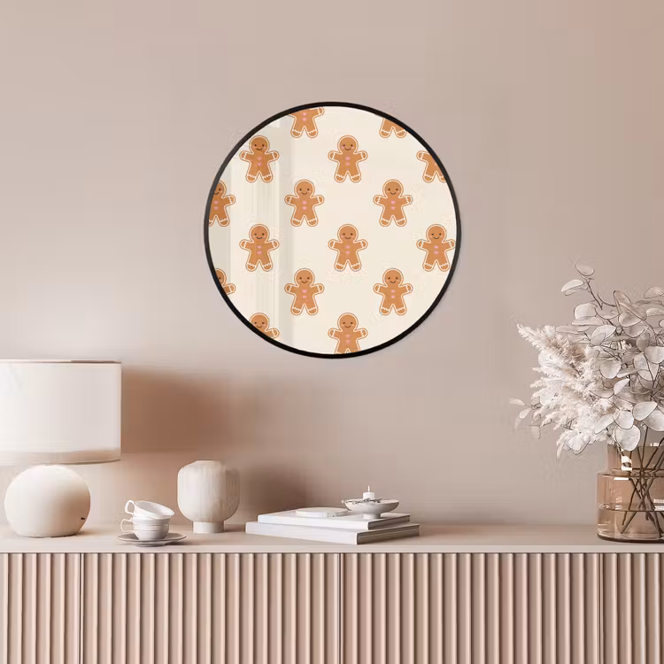 Poster im Rahmen Rund - Lebkuchen – Weihnachten – Creme — 5