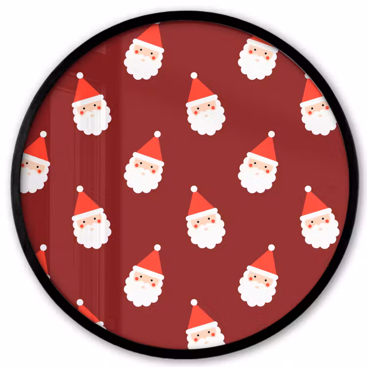Poster im Rahmen Rund - Weihnachten – Weihnachtsmann – Rot — 1