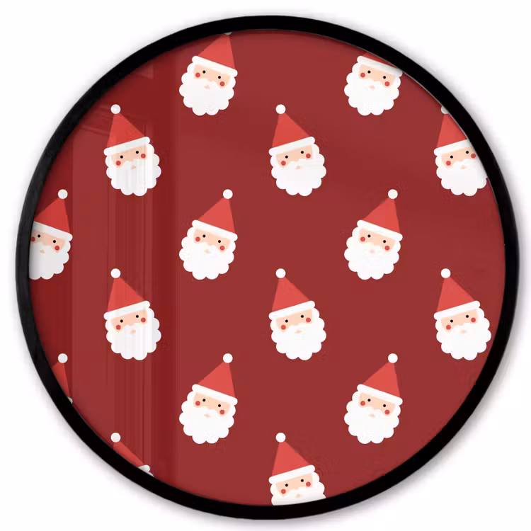 Poster im Rahmen Rund - Weihnachtsmann – Weihnachten – Rot — 1
