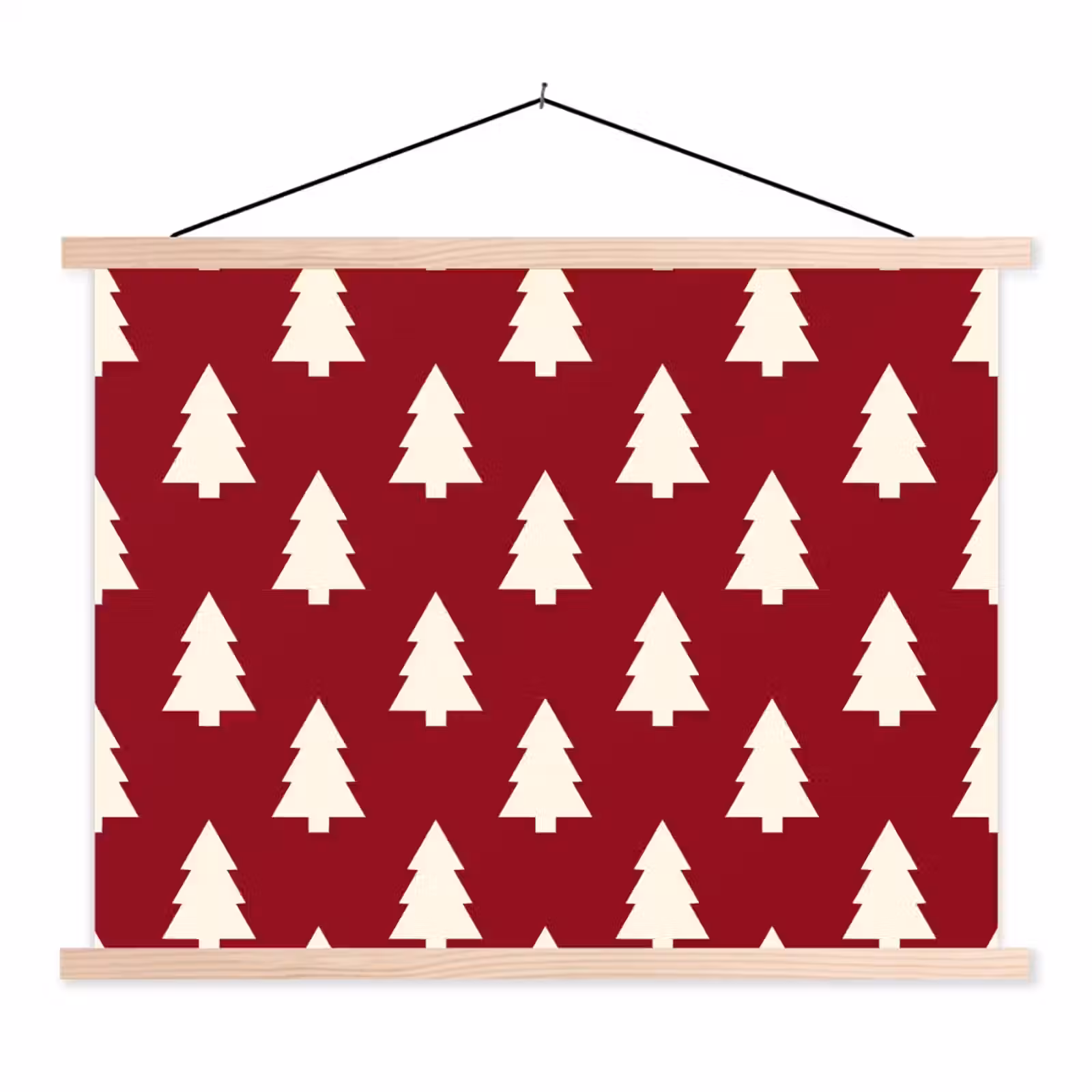 Stoffbild - Weihnachtsbaum – Rot – Weiß — 1