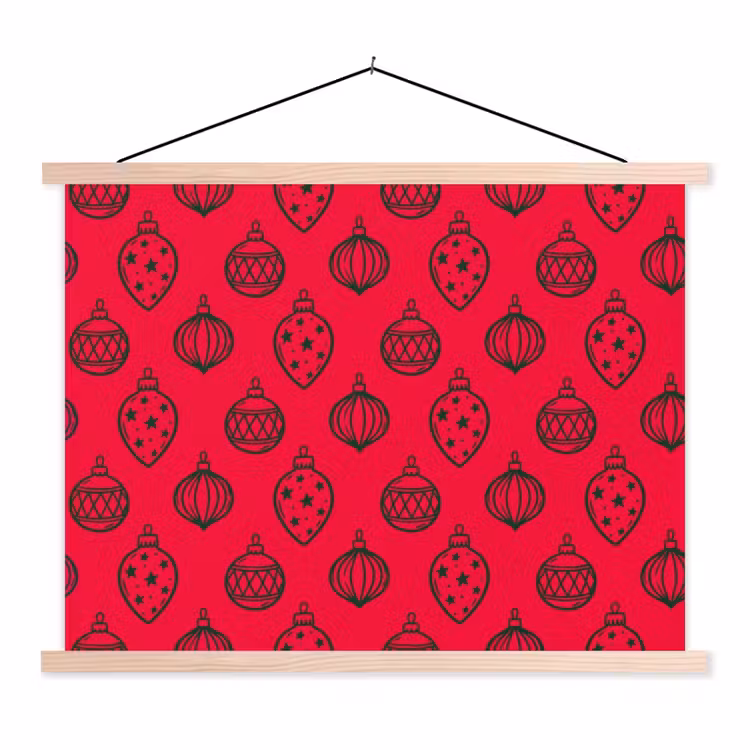 Stoffbild - Weihnachtskugel – Grün – Rot — 1