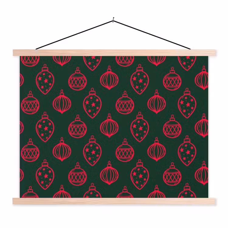 Stoffbild - Weihnachtskugel – Rot – Grün — 1
