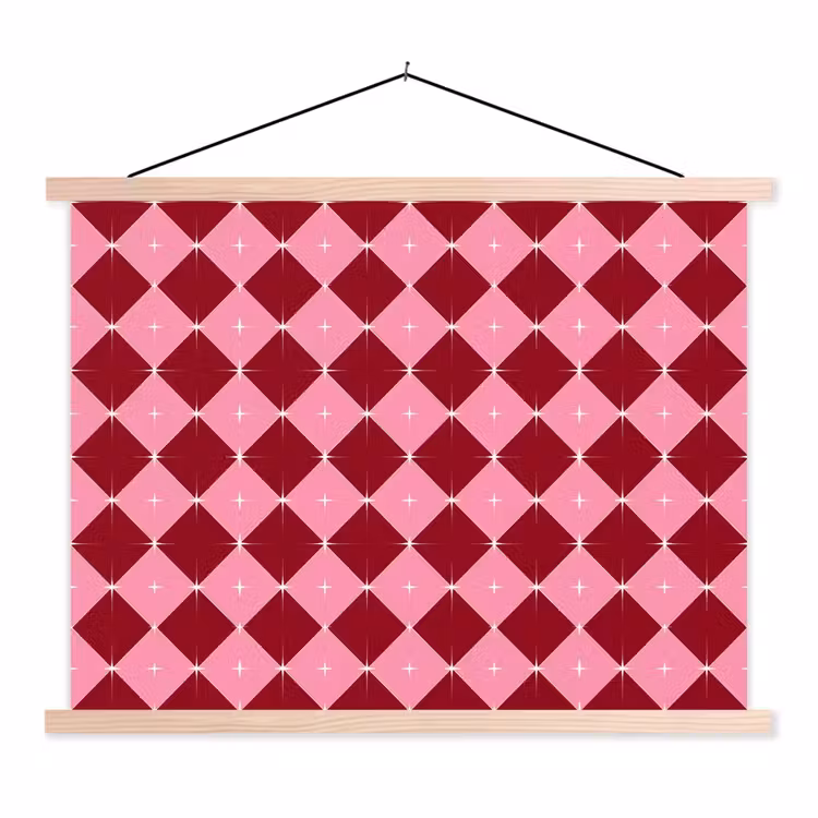 Stoffbild - Stern – Rot – Rosa – Weihnachten — 1