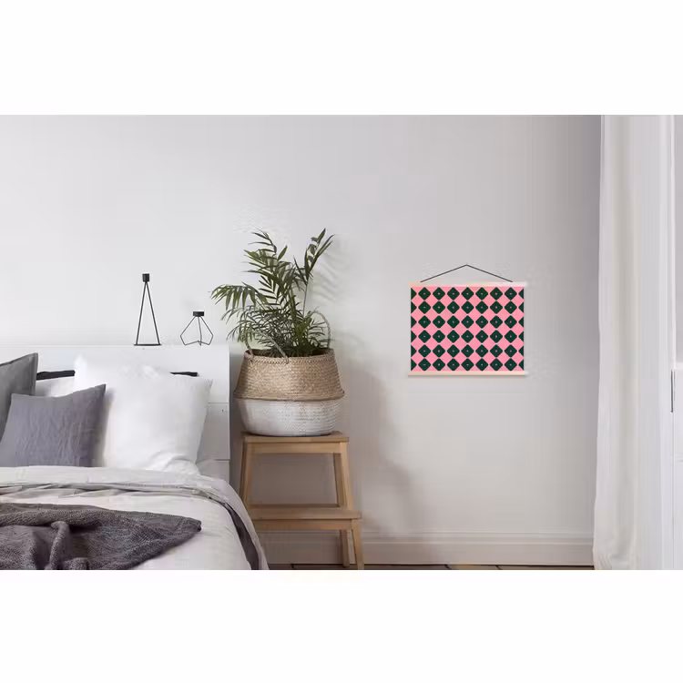 Stoffbild - Weihnachten – Rosa – Grün – Stern — 3