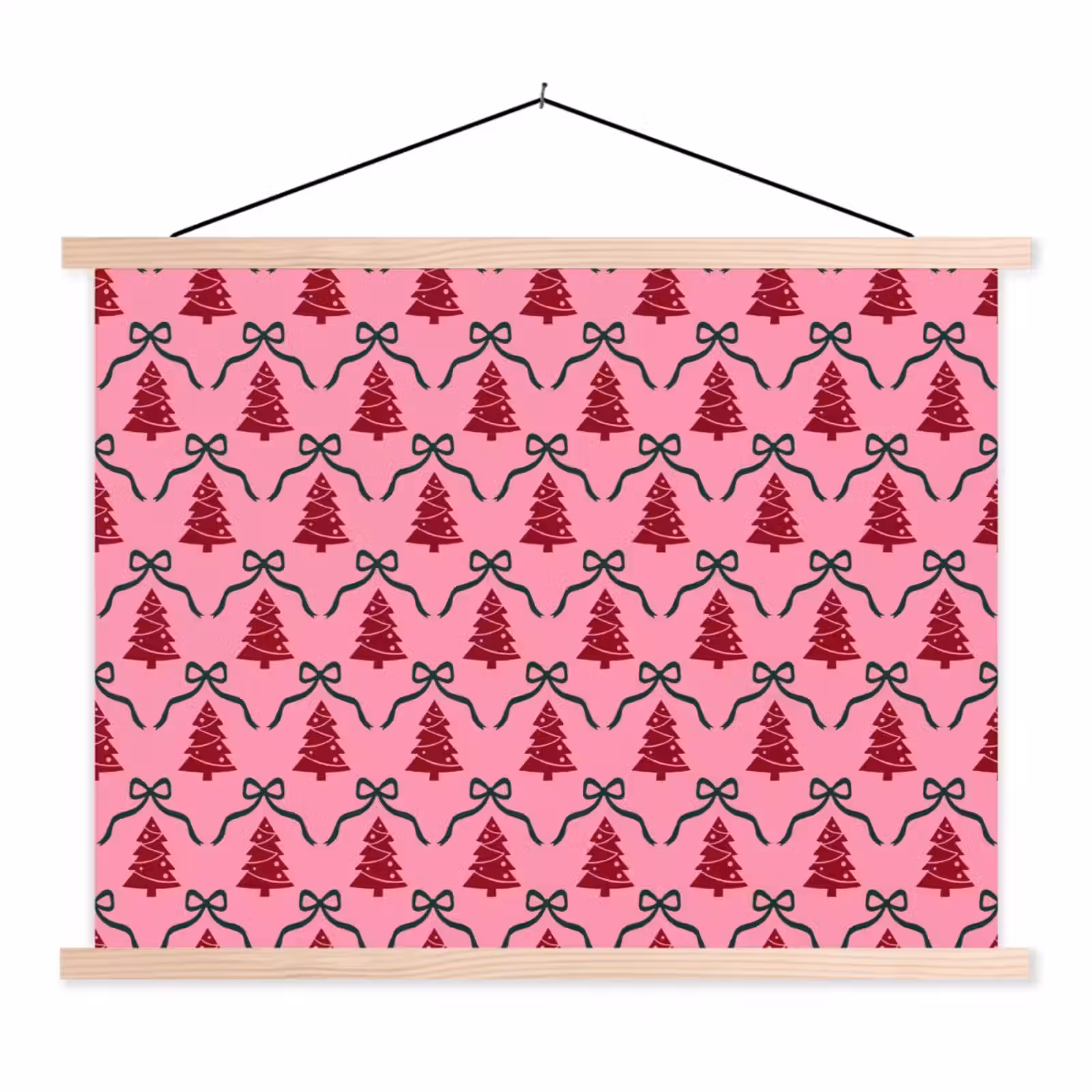 Stoffbild - Weihnachten – Rot – Grün – Schleife — 1