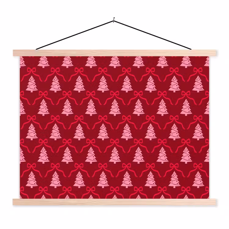 Stoffbild - Schleife – Rot – Rosa – Weihnachten — 1