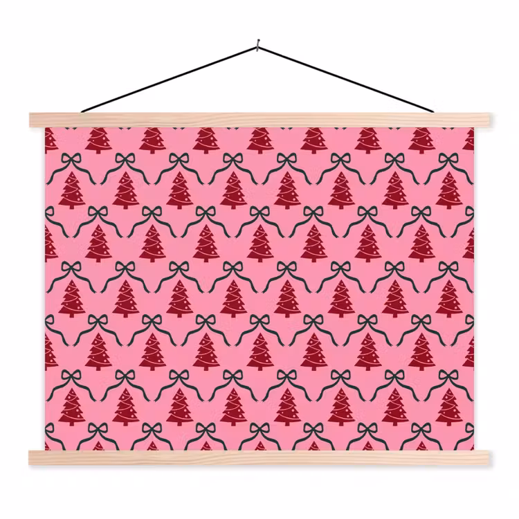 Stoffbild - Weihnachten – Rot – Grün – Schleife — 1