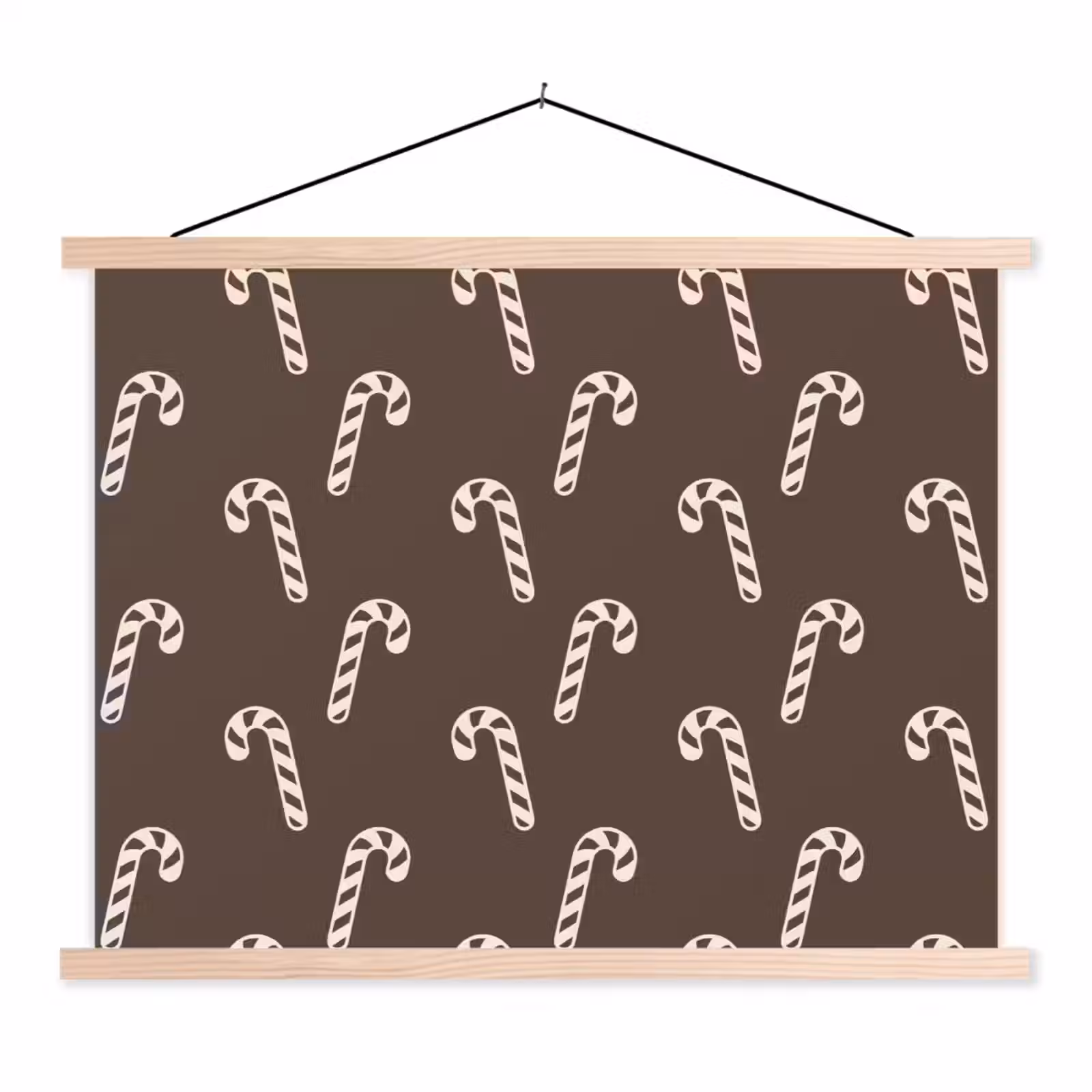 Stoffbild - Weihnachten – Creme – Taupe – Zuckerstange — 1