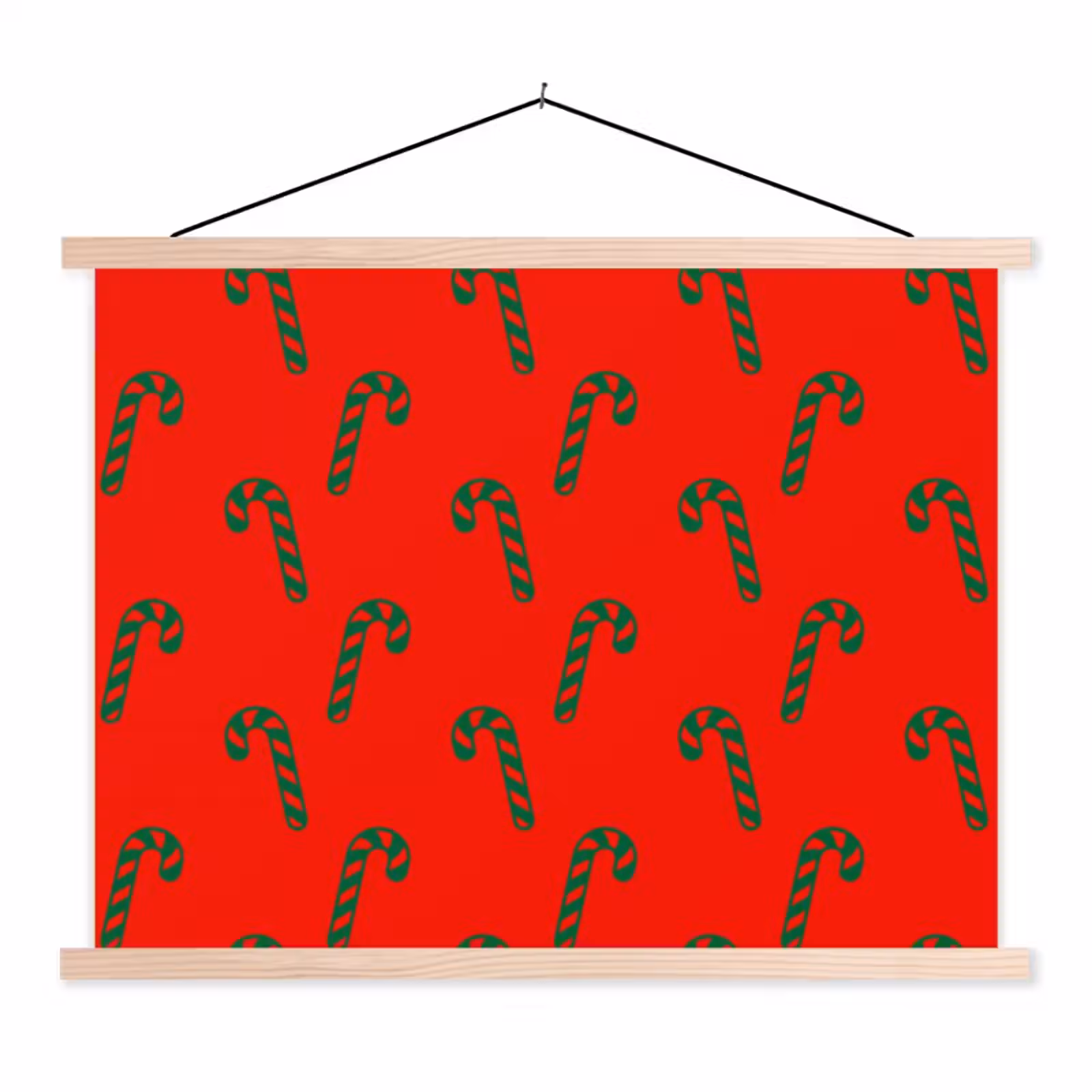 Stoffbild - Weihnachten – Rot – Grün – Zuckerstange — 1
