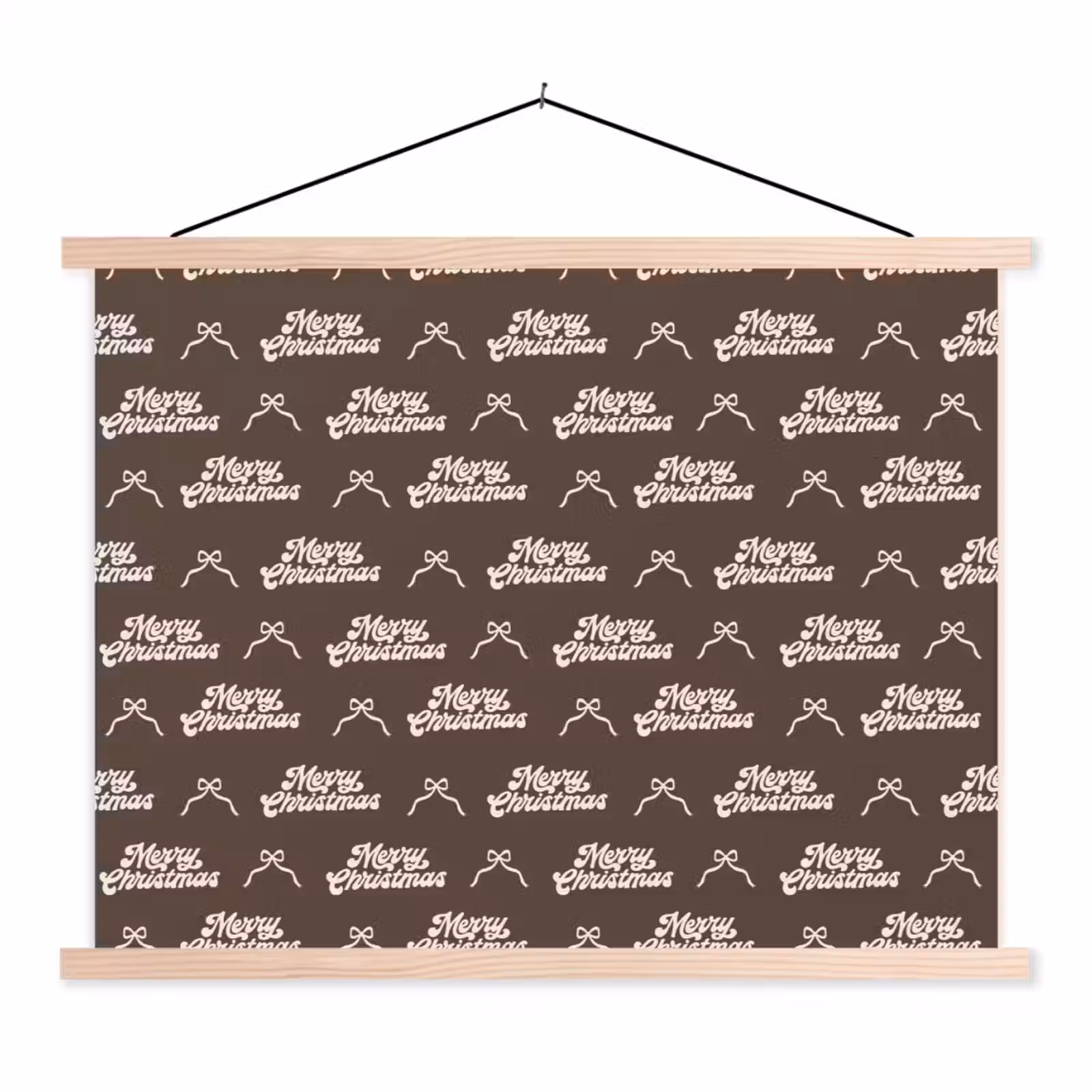 Stoffbild - Text – Creme – Braun – Schleife — 1