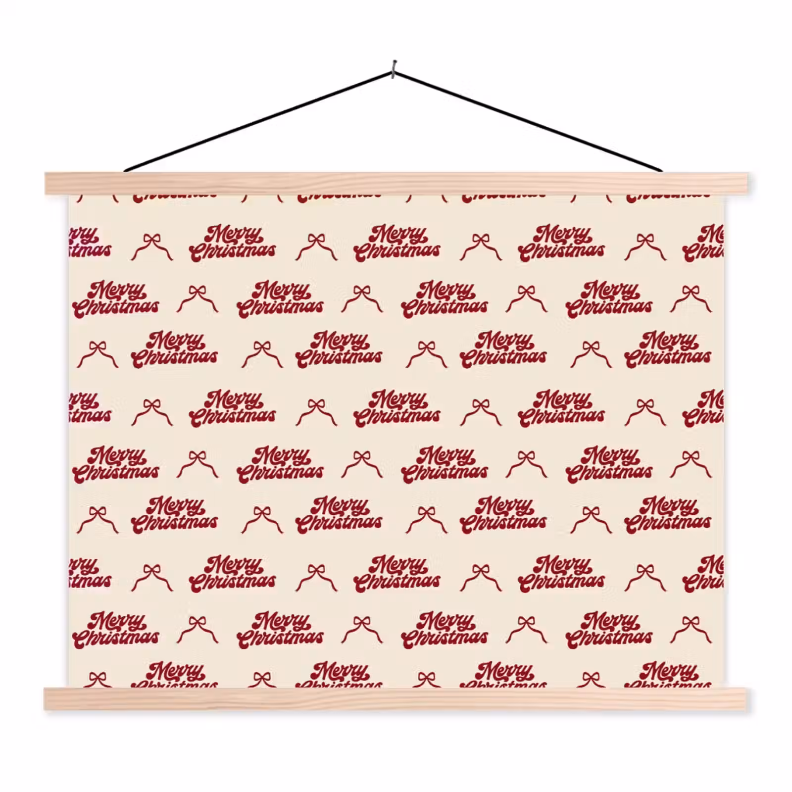 Stoffbild - Text – Rot – Creme – Schleife — 1