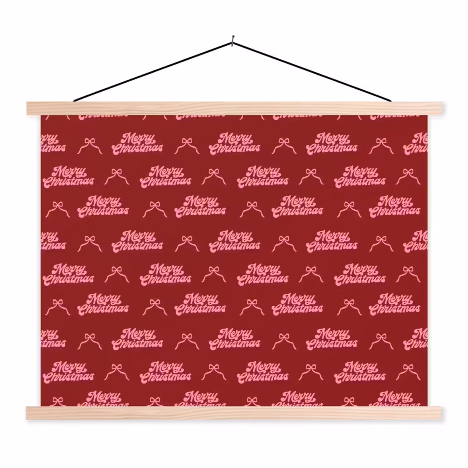 Stoffbild - Text – Rot – Rosa – Schleife — 1