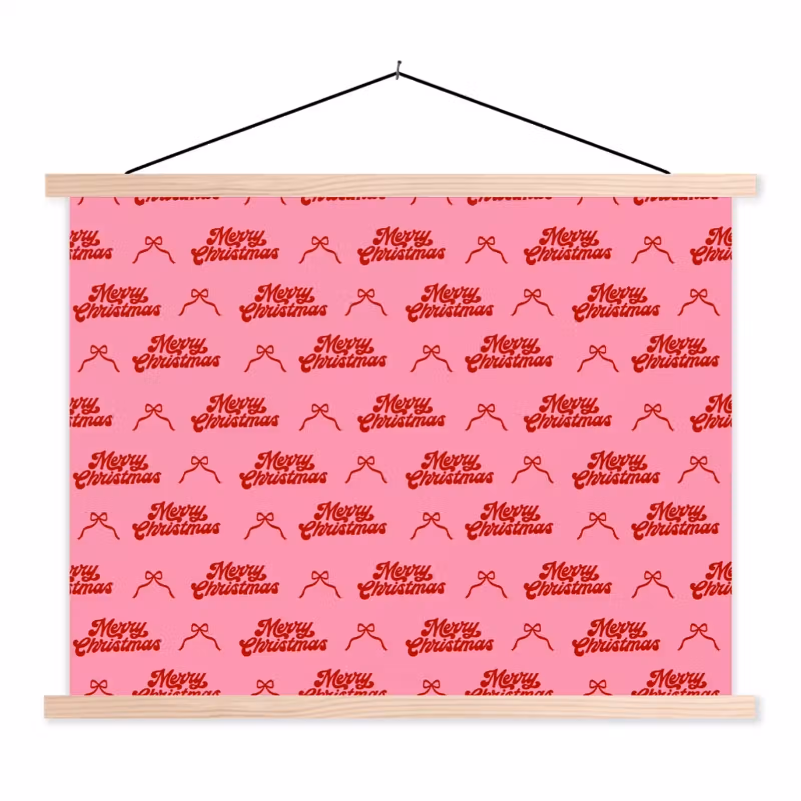 Stoffbild - Text – Schleife – Rot – Rosa — 1