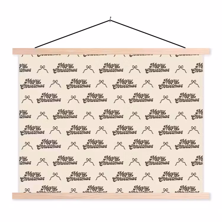 Stoffbild - Text – Braun – Creme – Schleife — 1