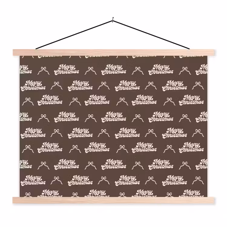 Stoffbild - Text – Creme – Braun – Schleife — 1