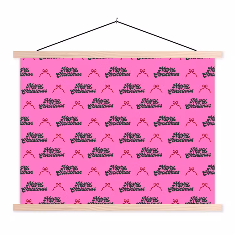 Stoffbild - Text – Neon – Rosa – Weihnachten — 1