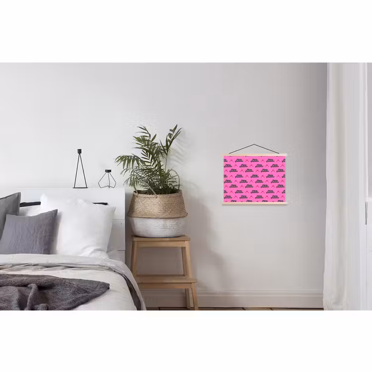 Stoffbild - Text – Neon – Rosa – Weihnachten — 3