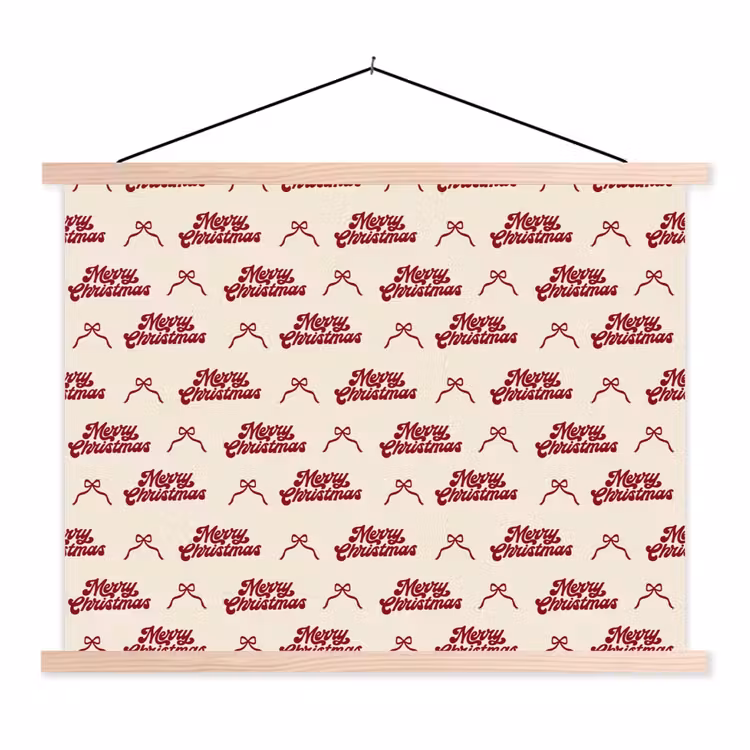 Stoffbild - Text – Rot – Creme – Schleife — 1
