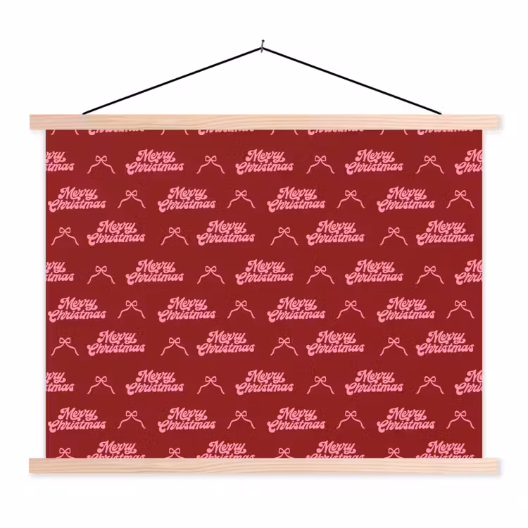Stoffbild - Text – Rot – Rosa – Schleife — 1