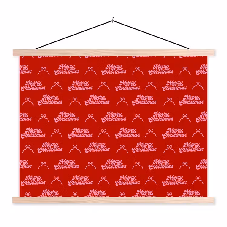 Stoffbild - Text – Schleife – Rosa – Rot — 1