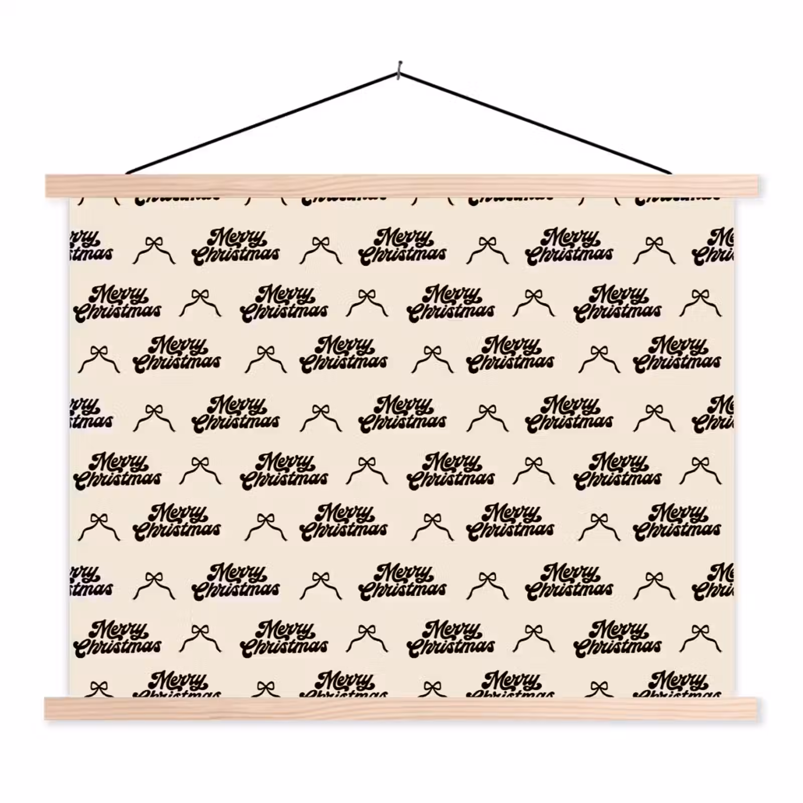 Stoffbild - Text – Creme – Schwarz – Weihnachten — 1