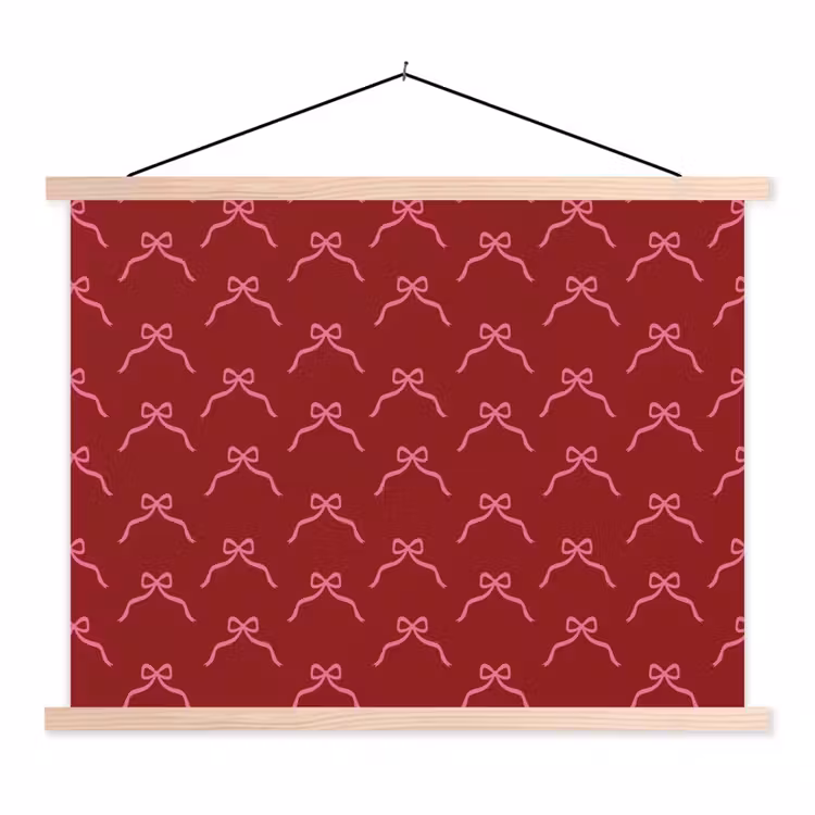 Stoffbild - Schleife – Weihnachten – Rot – Rosa — 1