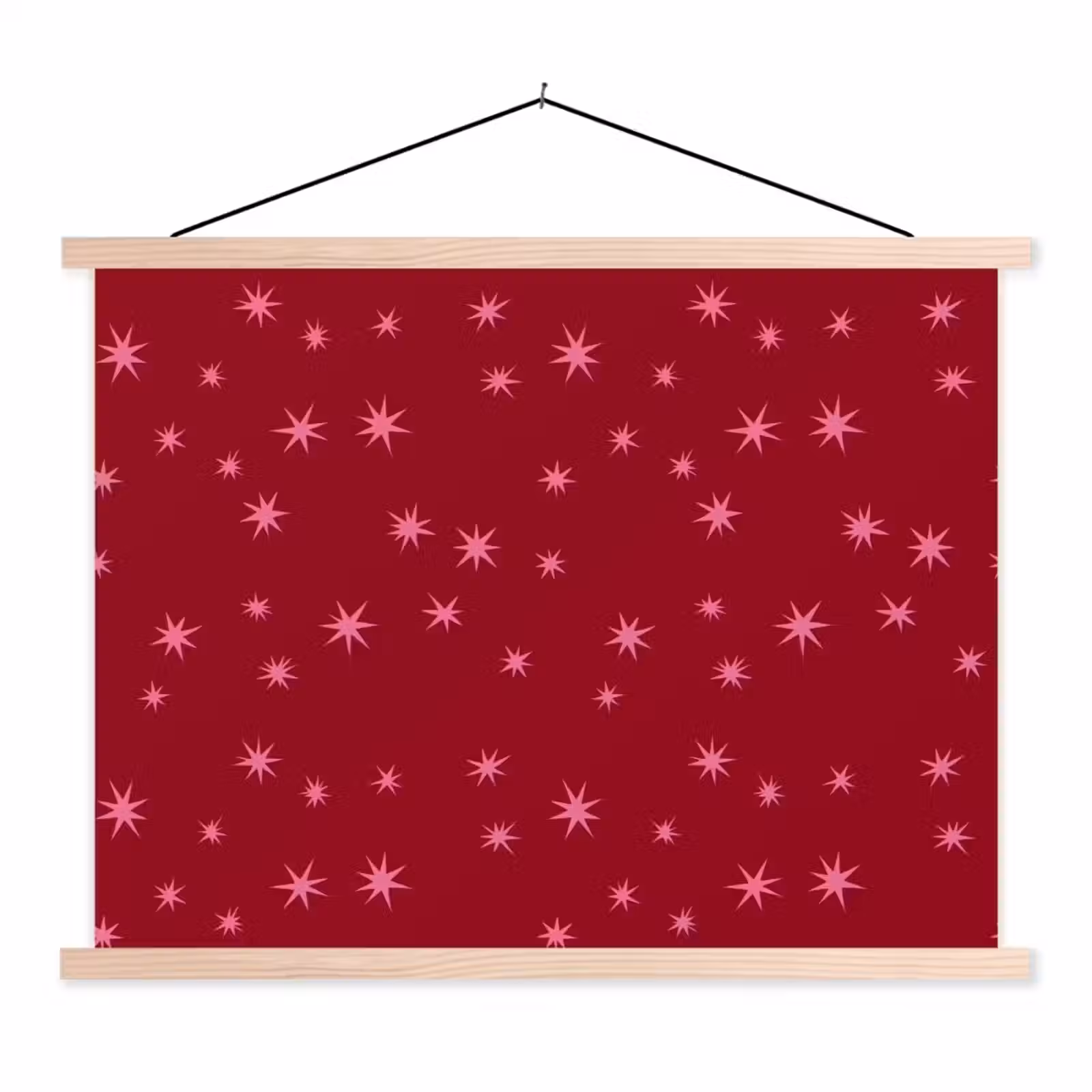 Stoffbild - Stern – Rosa – Weihnachten – Rot — 1