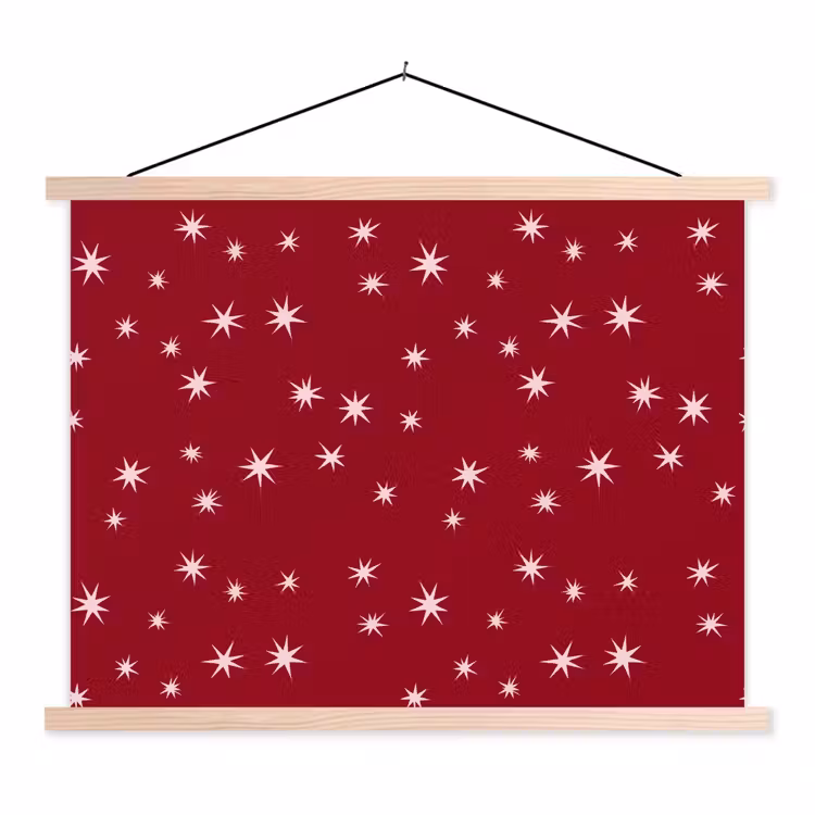 Stoffbild - Rot – Weiß – Weihnachten – Stern — 1