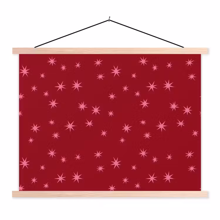 Stoffbild - Stern – Rosa – Weihnachten – Rot — 1